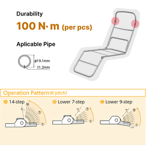 6 <b>Degree</b> Pitch Headrest for pipe <b>frame</b> chair - KS-12AT - Product Image 2