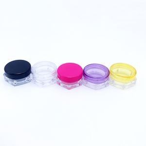 Factory Supply Transparent <b>Plastic</b> Cosmetics clear Mini PS Jar with Colorful Screw Lid - Product Image 2