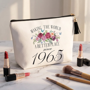 Borsa Trucchi Grande in Tela con Cerniera, Eco-Friendly, alla Moda, Portatile, da Viaggio, Regalo di Compleanno <span class=keywords><strong>per</strong></span> Nonna e Mamma - Product Image 1