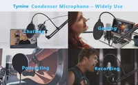 Microphone USB PC ordinateur Podcast condensateur cardioïde Kit de micro métallique pour enregistrement, jeu, chant, YouTube