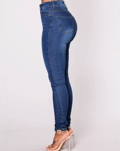 Jeans <span class=keywords><strong>Colombianos</strong></span> Auténticos para <span class=keywords><strong>Mujer</strong></span>, Cintura Alta, Color Azul Claro, Ajustados, Retro, Color Sólido, Efecto Levanta Glúteos, <span class=keywords><strong>Pantalones</strong></span> Vaqueros Moldeadores - Product Image 3