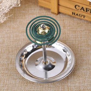 Porte-encens en acier inoxydable avec plateau pour spirales anti-moustiques et bois de santal, diffuseur d'aromathérapie domestique durable - Product Image 1