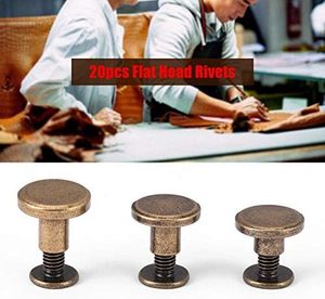 Sets Brass Flat Head Button <b>Studs</b> Mm Bronze Leathercraft Screw Rivets For Belts <b>Bags</b> Shoes Rotatable DIY Leather Hardware With N - Product Image 5