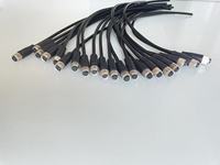 Connecteur circulaire étanche M8, code A, 4 broches, femelle droite, avec longueur de câble personnalisée non blindée ou blindée, câble PUR ou PVC