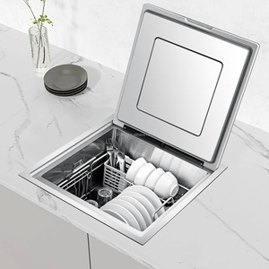 เครื่องล้างจานขนาดเล็กแบบอ่างเดี่ยวทันสมัย SUS304 อ่างล้างจานอัจฉริยะสำหรับโรงแรม บาร์ พร้อมฝาปิด เครื่องล้างจานอัจฉริยะสำหรับห้องครัว - Product Image 1