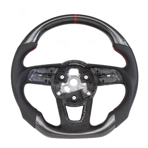 Volant de voiture personnalisé en fibre de carbone véritable fait main, adapté aux <span class=keywords><strong>Audi</strong></span> <span class=keywords><strong>A4</strong></span> 2021 <span class=keywords><strong>2022</strong></span> 2023 2024, A5 19-25, A3 - Product Image 1