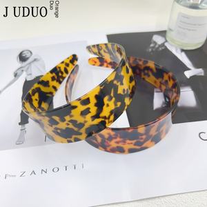 Aksesoris rambut Retro, edisi tinggi Amber Leopard Band lebar Blogger Hawksbill asetat kartu demam sama Retro - Product Image 4