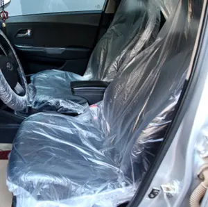 Desechable cubierta del coche de plástico transparente del volante del coche del asiento completo personalizado para coche de protección contra el polvo