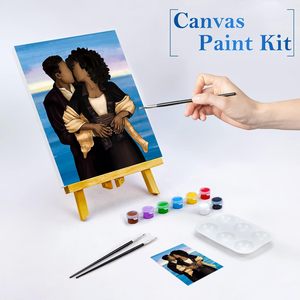 <span class=keywords><strong>Amour</strong></span> Thème Couple Toile Peinture Kit Pré-Dessiné Toile pour Adultes et Enfants pour <span class=keywords><strong>D</strong></span>écoration Intérieure et Peinture et Sip Parties - Product Image 5