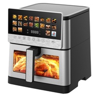 Four à rôtir poulet entier 8L, grande capacité, 2100W, fenêtre vitrée illuminée, 16 préréglages, friteuse à air électrique antiadhésive en PTFE