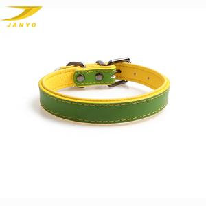 <span class=keywords><strong>Collar</strong></span> de perro grande de dos colores respetuoso con el medio ambiente de los fabricantes, collares para mascotas de cuero genuino de moda fuerte - Product Image 3