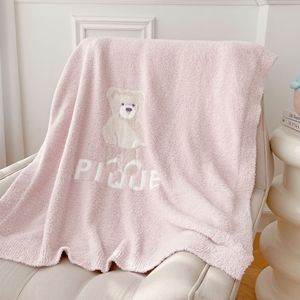 Nouvelle <span class=keywords><strong>couverture</strong></span> pour bébé en <span class=keywords><strong>laine</strong></span> douce et moelleuse, motif petit ours, chaude, douce pour la peau, toute saison - Product Image 2