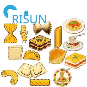Broches et badges en émail personnalisés sur le thème de la cuisine italienne, cadeaux promotionnels mignons : Ravioli, Lasagna, Pâtes, Nœud papillon, Spaghetti - Product Image 1