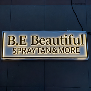 High Quality Acrylic Mirror Gold LED Backlit Channel Letters Customizable Colors Outdoor Store & Business Signs - Product Image 3