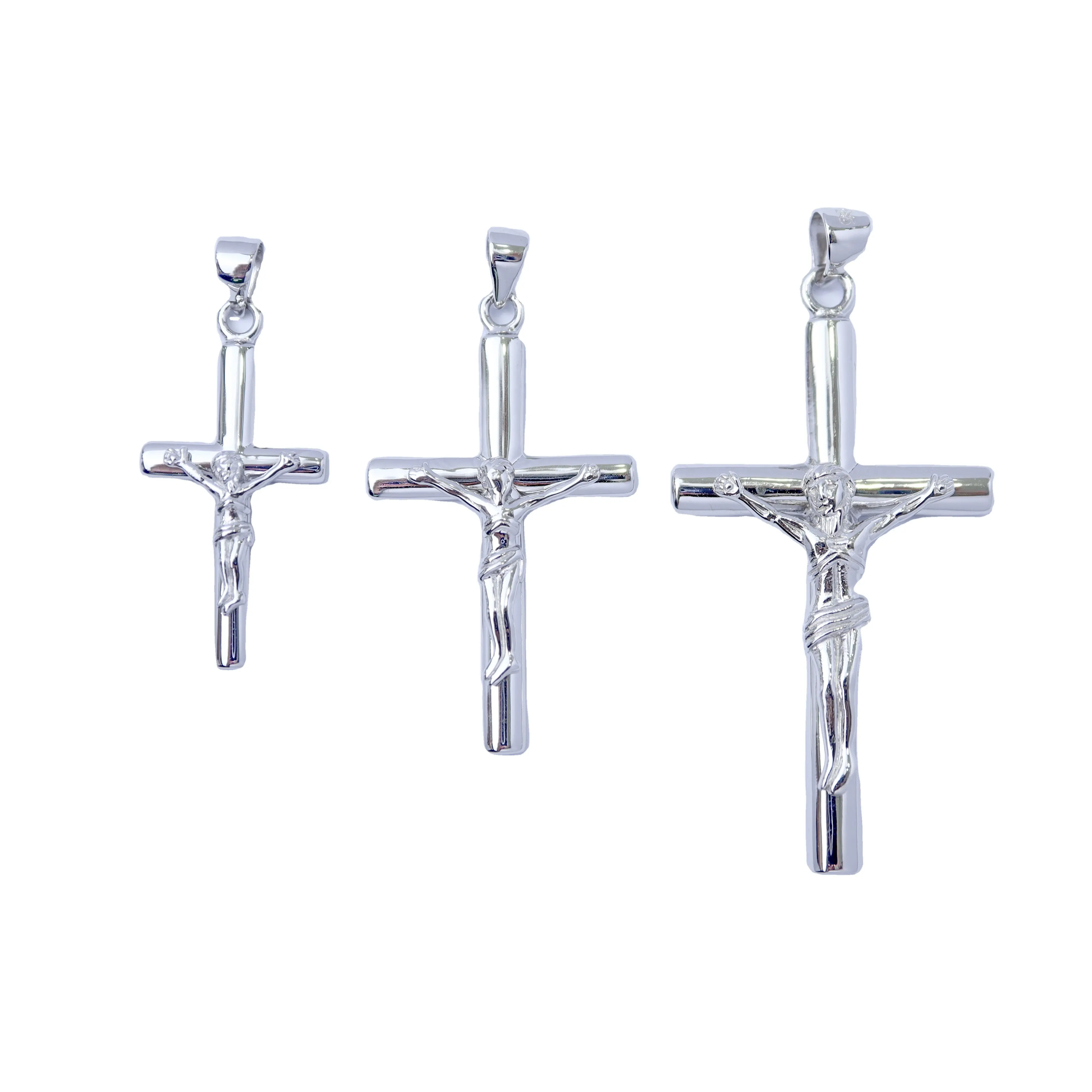 Custom Pendant Rhodium Plated Vintage Cross Pendant Charms 925 Sterling Silver Pendant For Men