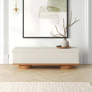 Tabouret pouf cube pliable en tissu MDF banc de rangement pour chambre à coucher, école, appartement, atelier, bureau à domicile - Product Image 1