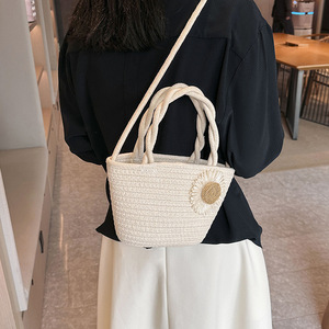 Sac fourre-tout tissé à la main, blanc cassé, kaki, style bohème, été 2023, usage quotidien - Product Image 2