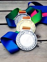 Médaille 3D personnalisée en or, argent, cuivre, vierge, pour compétition sportive avec ruban
