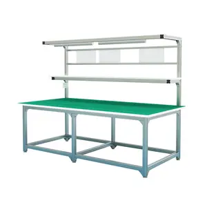 aluminium frame table anti static desk heavy electric workbench with wheels