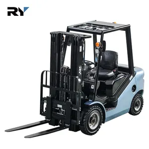 Royal 3.5ton Tire 4 Standard 3 Stage 4.5 Mètres Mât Côté Shifter Kubota/ Mitsubishi Moteur Diesel Chariot Élévateur