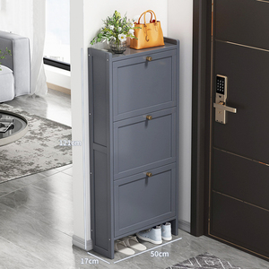 <span class=keywords><strong>Meuble</strong></span> de rangement pour chaussures en MDF ultra fin et étroit de style américain, organisateur de taille pour l'entrée de la maison - Product Image 3