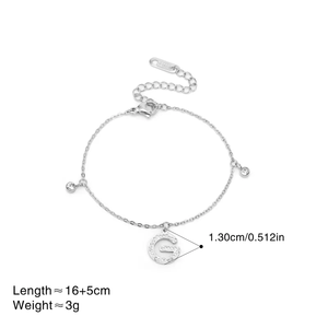 Pulsera Chapada en Oro de 18K, Acero Inoxidable 304, Galvanoplastia al Vacío, Diamante Artificial, Letra Tejida, Estilo Casual y Simple - Product Image 4