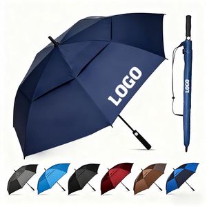 Automatic Open Extra <b>Large</b> Oversize Double Vented Canopy Waterproof Windproof Stick Golf <b>Umbrella</b> - Product Image 1
