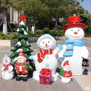 Escultura Navideña de Fibra de Vidrio Estilo Art Deco y Pop Art, Santa Claus y Muñeco de Nieve Hechos a Mano, Ecológicos, para Eventos de Jardín y Decoraciones con Globos - Product Image 5