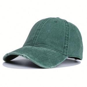 Casquettes de baseball délavées en coton vintage non structurées, couleur unie, avec logo personnalisé, pour la vente en gros - Product Image 5