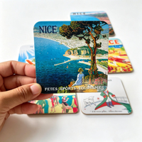 Ensemble de sous-verres en papier et liège écologiques Giftway au design de dessin animé - Style rustique personnalisable, résistant aux fuites, cadeau pour les amateurs de cuisine