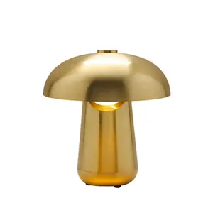 장식 침대 옆 금속 아트 데코 소박한 현대 북유럽 럭셔리 버섯 테이블 램프 로즈 골드