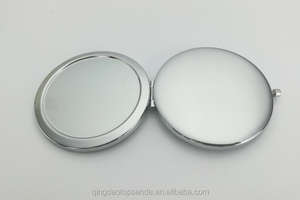 San valentino regalo per la festa della mamma 70mm pulsante argento colore specchio compatto sublimazione tasca specchio bianco - Product Image 2