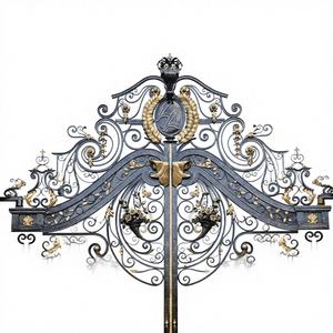 Puertas de Entrada de Hierro Forjado Estilo Victoriano Real KHP con Modelado 3D, Acabado en Pátina Dorada Antigua, Hechas en Vietnam, Diseño Avanzado Antirrobo - Product Image 1