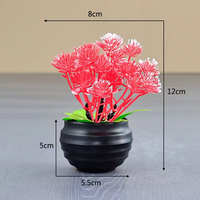 Nouvelle petite plante artificielle en plastique, bonsaï, fausse plante verte, pot noir, sans entretien, pour la décoration de bureau, de table ou de comptoir.