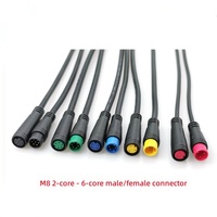 Câble Connecteur Étanche M8 Mini 2 à 7 Fils, Fiche Droite pour Panneaux Solaires, Capteurs, Bande LED