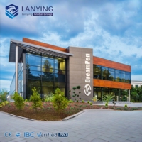 Bâtiment de bureau préfabriqué en structure métallique moderne, écologique, certifié ISO9001, construction commerciale multi-étages