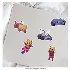 50 Calcomanías de Vinilo de Gabby's Dollhouse con Impresión UV, Resistentes al Agua, Forma Personalizada, Regalo Promocional Estético para Niños, Decoración - Product Image 5