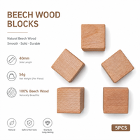 Cubes en bois de hêtre naturel écologique de 40 mm pour gravure laser, jeux de société, artisanat DIY, modélisme, salle de classe