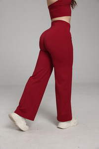 Pantalon de <span class=keywords><strong>yoga</strong></span> et de fitness respirant pour femme, coupe large, taille haute et effet push-up. - Product Image 2