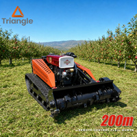 Débroussailleuse télécommandée triangulaire à chenilles, largeur de coupe 1000 mm, pour défrichage de terrains et pentes agricoles