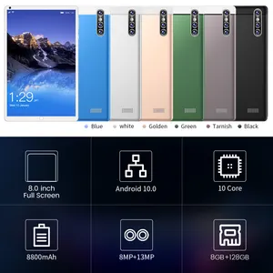 Tablet Paling Populer, 128 Gb 4G Sim Octa-core Android 11 2mp + 5mp Kamera Phablet 8.1 Inci 128 Gb 4G Tablet Pc