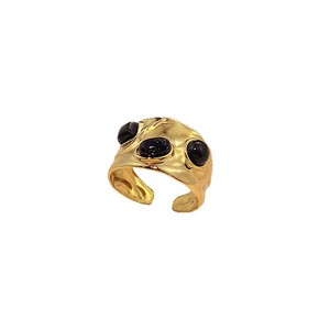 Anillo Abierto Ajustable de Acero Inoxidable Antideslustre Estilo Vintage Francés con Turquesa, Joyería de Moda para Mujeres y Hombres - Product Image 6