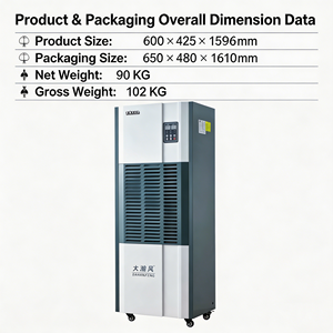 Deshumidificador Industrial Comercial de Alta Capacidad 6.8L/h 1800m³/h 200-250 ㎡   Deshumidificador para Almacenes de Grandes Espacios - Product Image 5