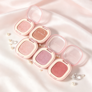 พาเลทท์บลัชออนและไฮไลท์เตอร์เนื้อฝุ่นประกายชิมเมอร์สีเดียว 2 in 1 สำหรับแต่งหน้าแบบไฮไลท์หน้าเนียนละเอียด แบรนด์ส่วนตัวสั่งทำได้ - Product Image 1