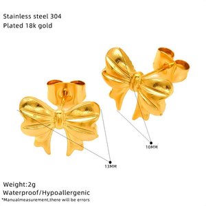 ต่างหูสแตนเลสทรงดอกไม้สไตล์ยุโรปและอเมริกา EH286 ลายฉลุ - Product Image 4