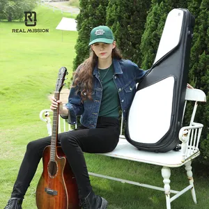 アコースティックギターベース用の高品質保護強度楽器バッグ防水PVCレザー素材バッグ