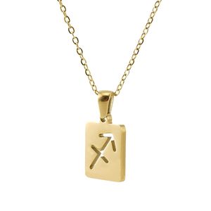 Ciondolo Vintage all'Ingrosso con Segno Zodiacale, Placcato Oro 18K, in Acciaio Inossidabile Antiossidante, Gioielli per Donne - Product Image 4