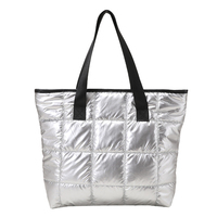Sac fourre-tout de luxe en PU rembourré de duvet avec fermeture éclair, sacoche isotherme et imperméable pour ordinateur portable, idéal pour les femmes professionnelles et les trajets quotidiens
