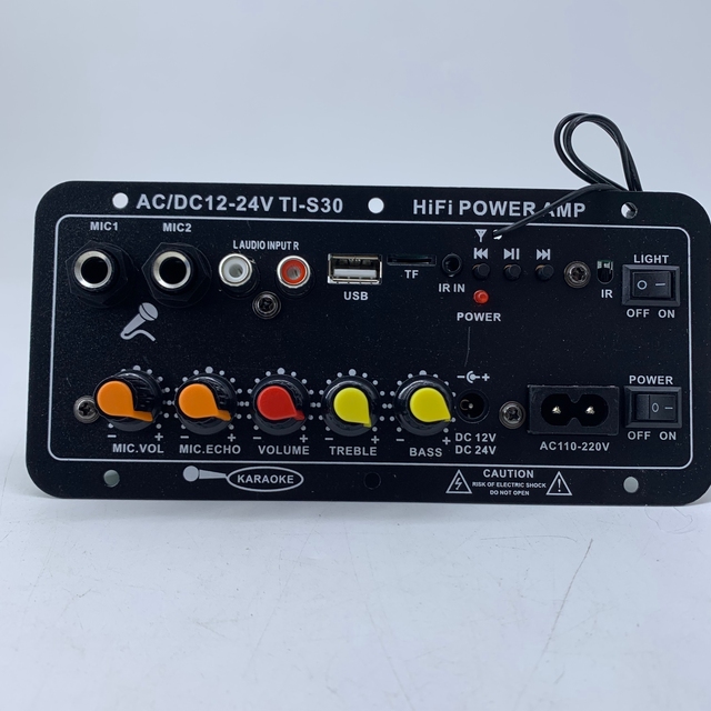 AC DC 110-20V 12v 24v BT Stereo Power Amplifier Board Mini HIFI Home Audio Subwoofer Dual Microphone Karaoke