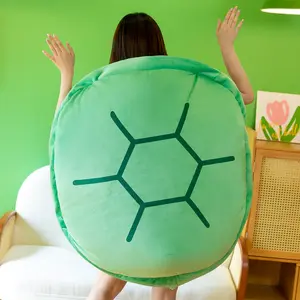 Canapé-lit géant doux et drôle en forme d'animal en peluche oreillers portables en peluche tortue coquille jouets